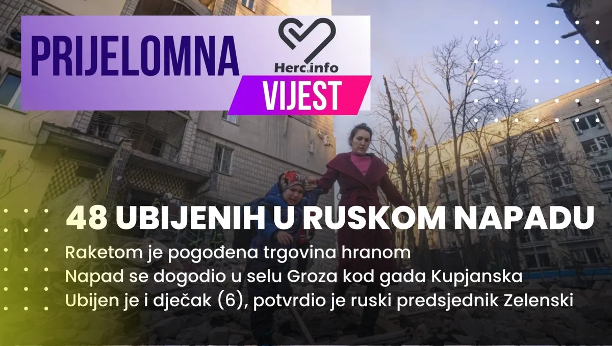 Raketa pogodila trgovinu hranom u Ukrajini: 48 ubijenih, među njima i dječak