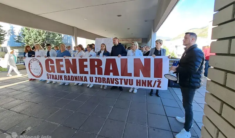 Zdravstveni radnici u HNŽ stupili u generalni štrajk
