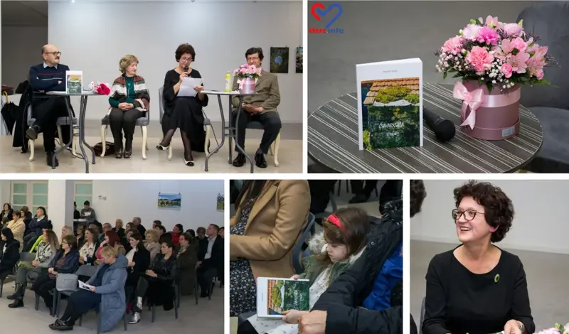 FOTO: Snježana Lovrić, pjesnikinja i slikarica podrijetlom iz Drinovaca, u prepunoj Kosači predstavila knjigu 'Čuvarkuća u tišini'
