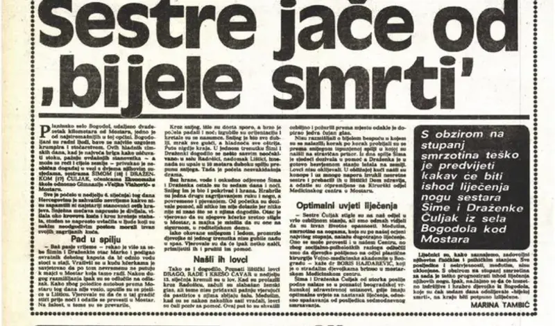Sestre Čuljak u snijegu i ledu provele 168 sati bez sna! Preživjele su jednu od najgorih zima u Hercegovini