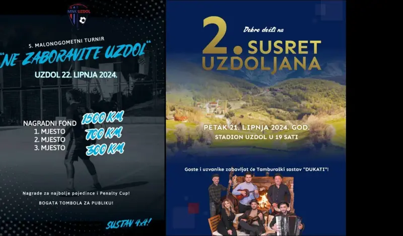 Ne zaboravite Uzdol! Fantastičan malonogometni turnir i koncert za goste i uzvanike!