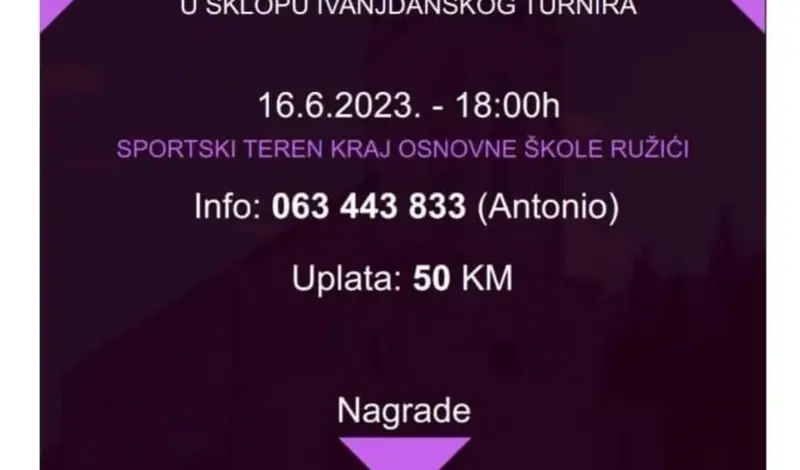 Bogat program na XXI. Ivandanjskom turniru Ružići 2024.