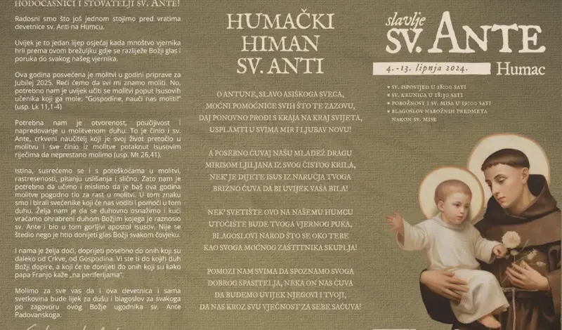 Bogat program proslave sv. Ante na Humcu