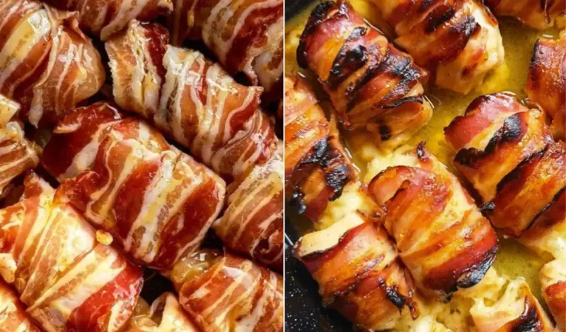 Recept dana! Napravite najsočniju punjenu piletinu omotanu slaninom