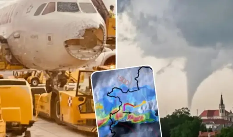 Pogledajte snimku tornada u Mađarskoj! Avion proletio kroz superćeliju. Alarm i za Hrvatsku