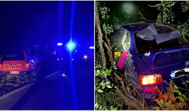 U sudaru tri vozila dvije osobe ozlijeđene, BMW završio u jezeru
