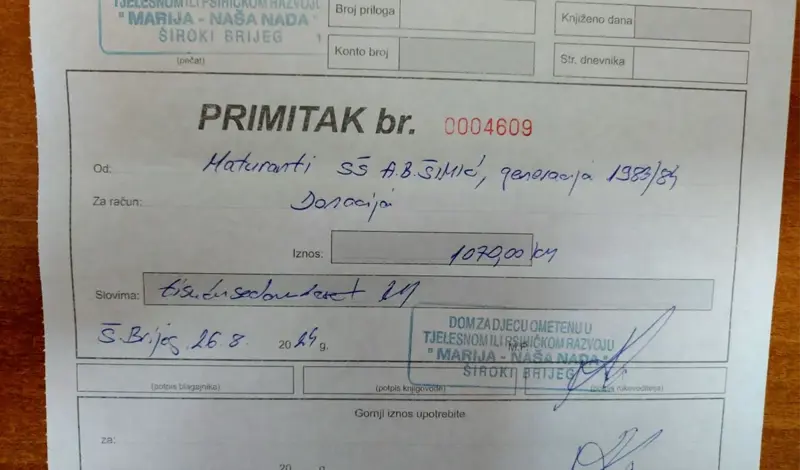 Gruđani na 40. obljetnici mature donirali preko 1000 KM ustanovi Marija naša nada
