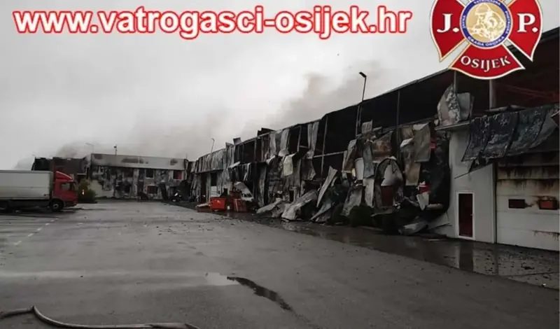 OSIJEK: Ogroman požar u skladištima tvrtki