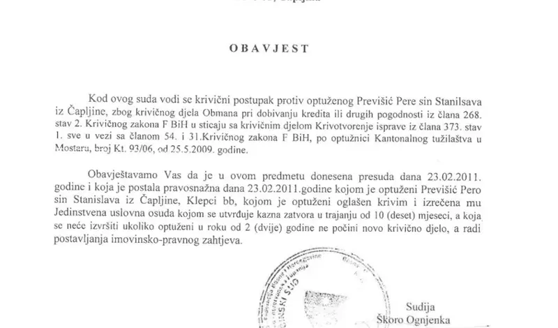 Kandidat za načelnika Čapljine uzeo svom radniku osobnu pa ga bez njegova znanja stavio za glavnog žiranta, čovjek preživio agoniju 