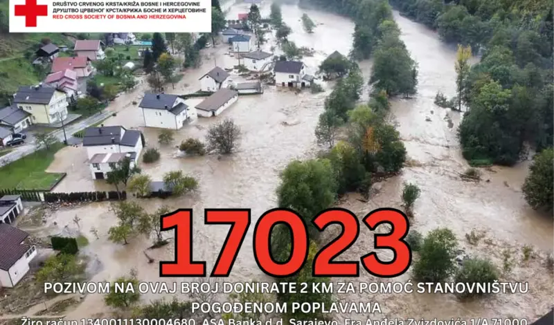 Pozivom na humanitarni broj 17023 pomoć stanovništvu pogođenom poplavama u BiH