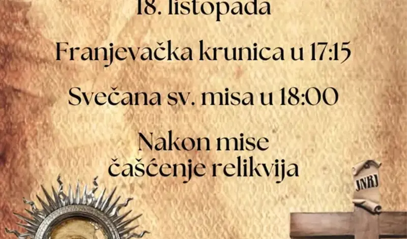 Relikvija prvog stupnja sv. Franje Asiškog će biti izložena na Humcu