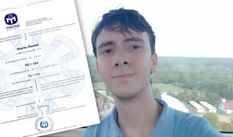 Mario Šantić je među 2% najinteligentnijih ljudi na svijetu! 'Uvijek možete biti bolji od starog sebe'