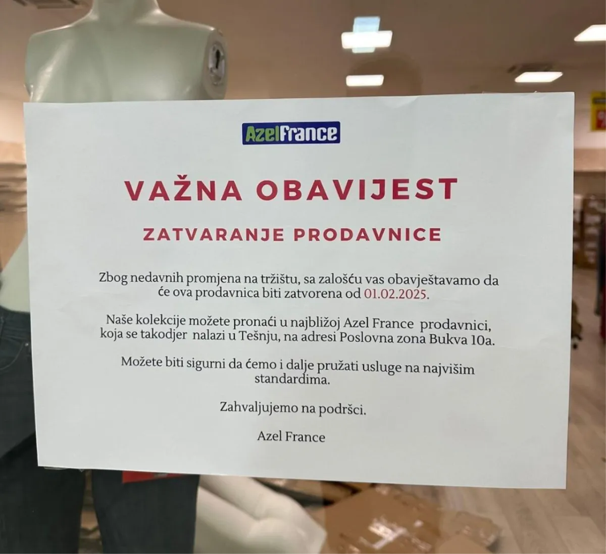 Poznati brend zatvara radnje u BiH