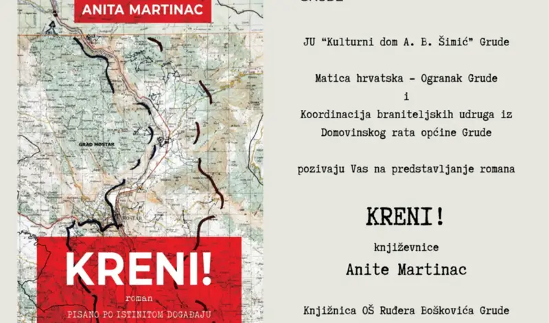 Anita Martinac u Grudama predstavlja roman Kreni! - Memento poginulim braniteljima u Lipanjskim zorama 1992.