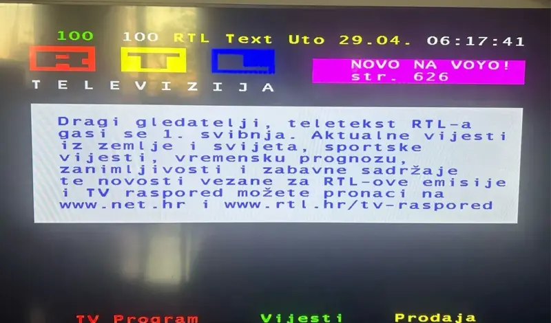 RTL televizija gasi teletekst 
