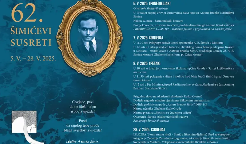 Počinju 62. Šimićevi susreti: Stogodišnjica smrti u znaku pjesničke ostavštine