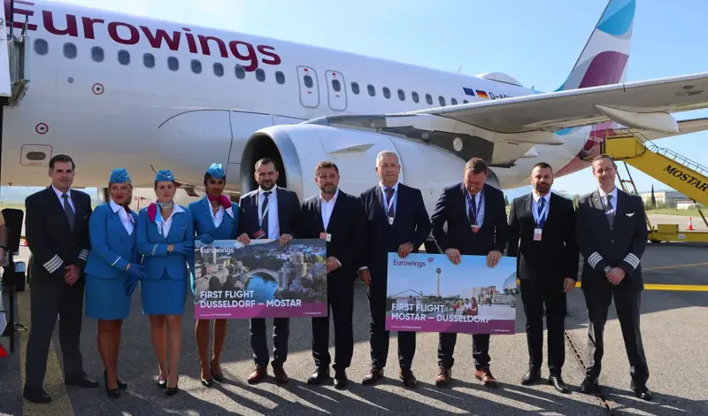 Prvi avion pun putnika iz Düsseldorfa sletio u Mostar FOTO