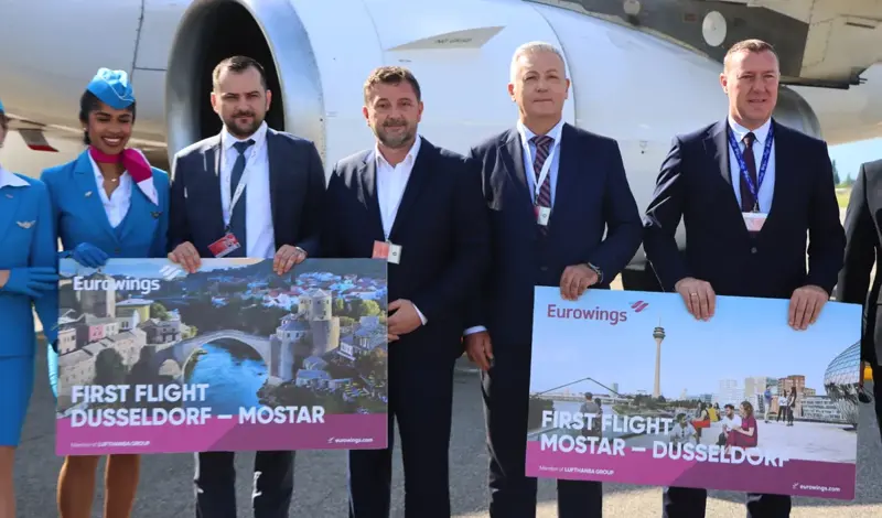 Prvi avion pun putnika iz Düsseldorfa sletio u Mostar FOTO