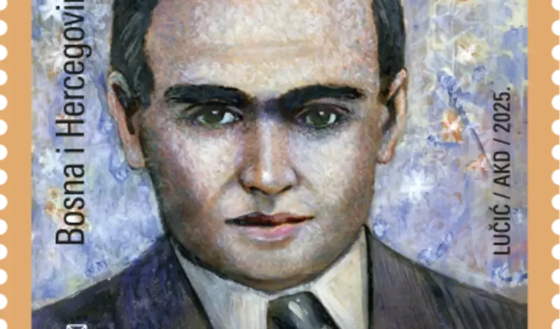 A. B. Šimić na prigodnoj marki HP Mostar