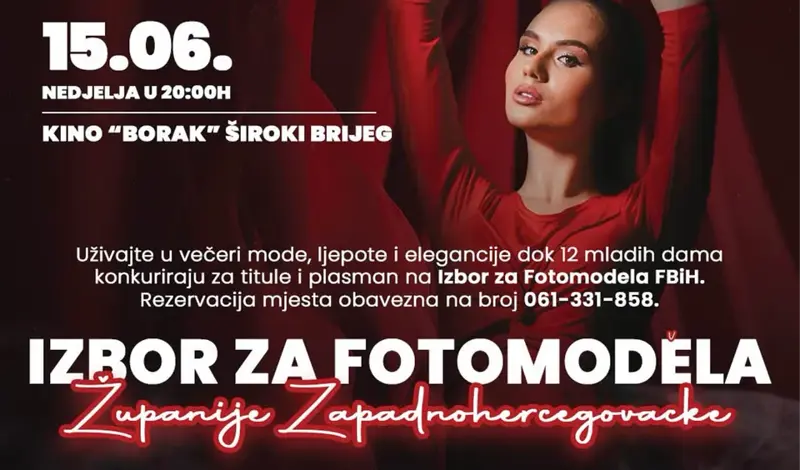 Bira se Fotomodel Zapadnohercegovačke Županije 2025.: Večer ljepote, talenta i inspiracije u Širokom Brijegu