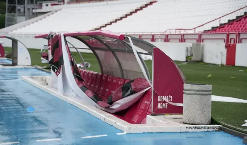 Nevrijeme napravilo veliku štetu na stadionu Zrinjskog