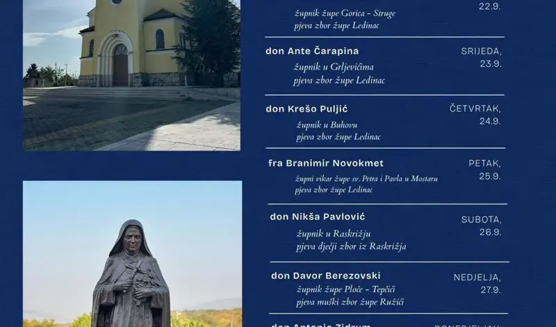 Devetnica sv. Tereziji Maloj u Ledincu: Donosimo program po danima