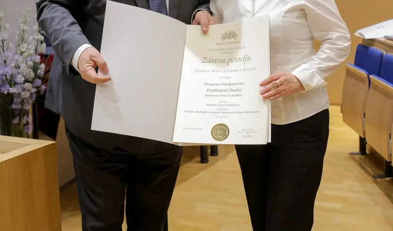 Zlatna povelja MH za monografiju ''Ferdinand Zovko: Baritonov život za publiku''