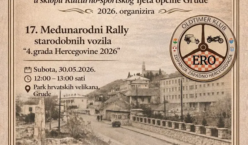 Spektakl na hercegovačkom asfaltu: Stiže 17. Međunarodni rally starodobnih vozila i Izbor oldtimera godine!