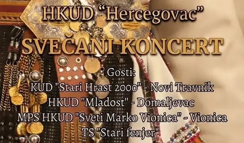 HKUD Hercegovac obilježava 30 godina djelovanja svečanim koncertom