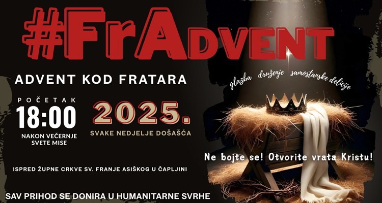Najava: FrAdvent 2025. – Advent kod fratara u Čapljini