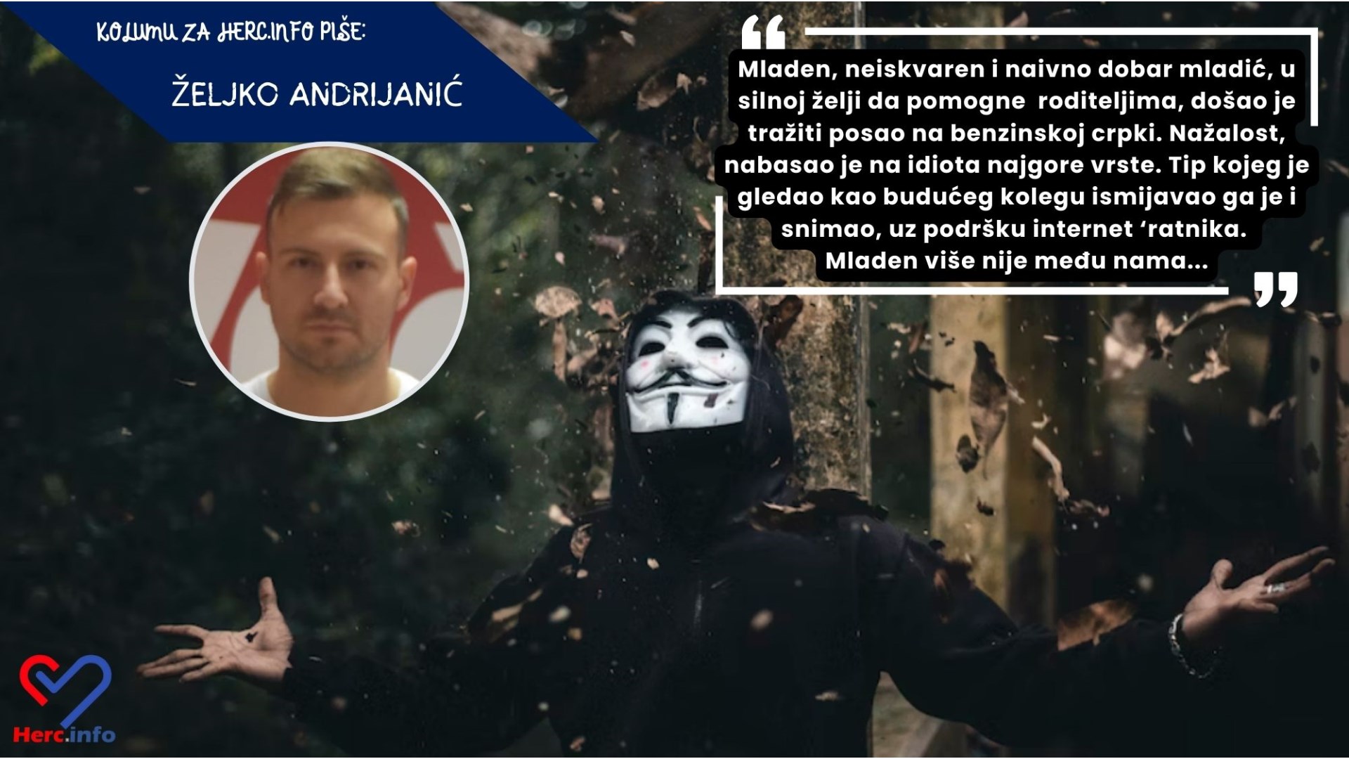 Željko Andrijanić: Dobri Mladen je sebi oduzeo život zbog internet 'ratnika', danas je to isto učinila jedna žena! Čuje li društvo vapaje nemoćnih!?