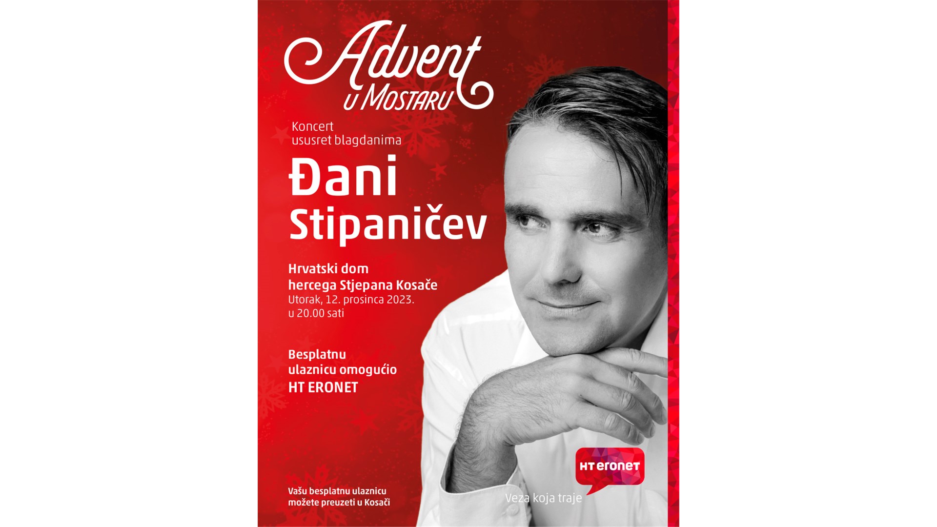 HT ERONET Mostaru daruje koncert Đanija Stipaničeva