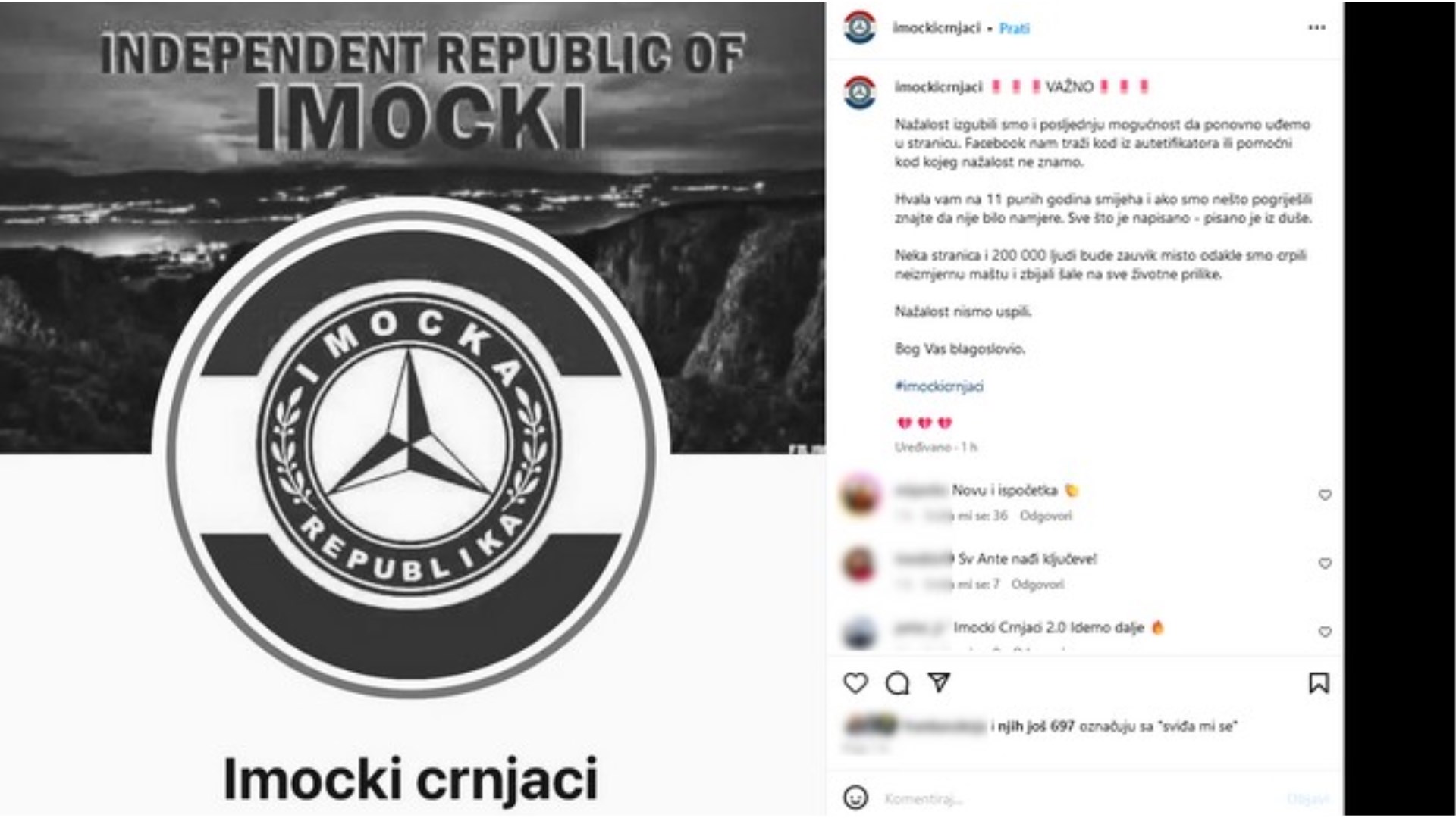 Zbogom, Imocki crnjaci! Hvala na 11 godina radosti, smijeha, prijateljstva, suosjećanja, borbe...