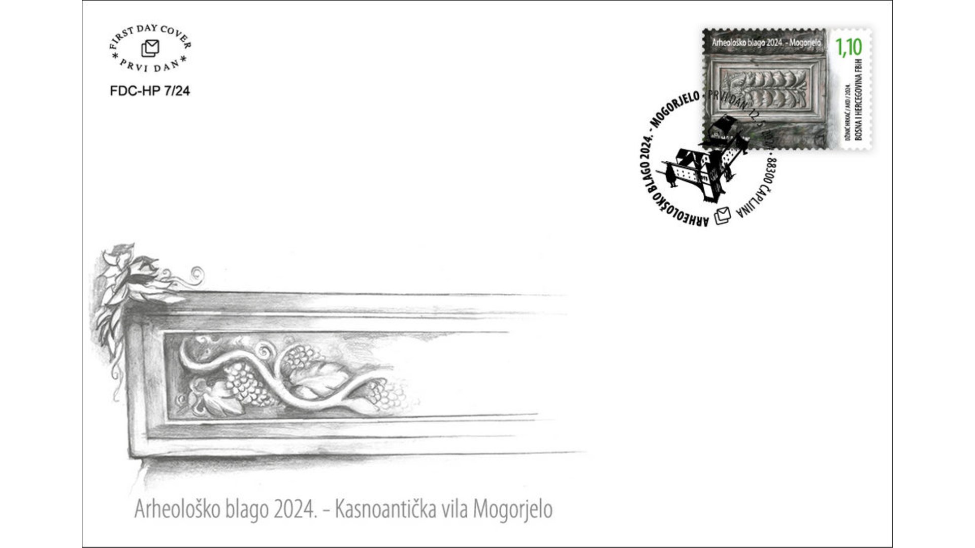 Nacionalni spomenik Mogorjelo na markama HP Mostar