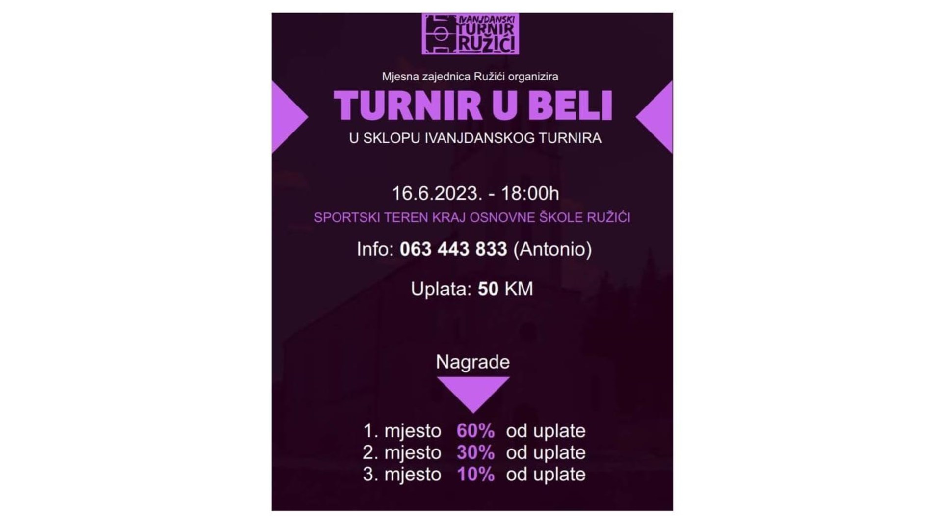 Bogat program na XXI. Ivandanjskom turniru Ružići 2024.