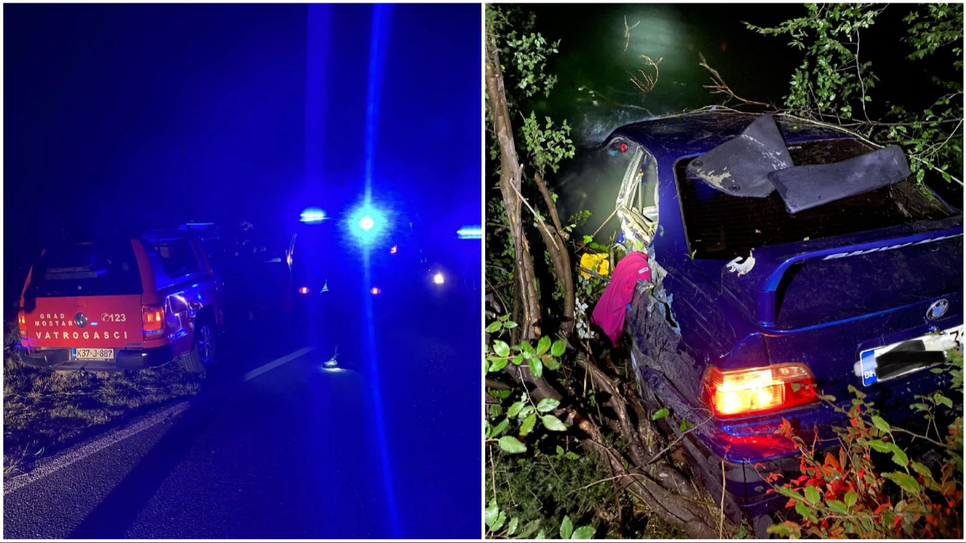 U sudaru tri vozila dvije osobe ozlijeđene, BMW završio u jezeru