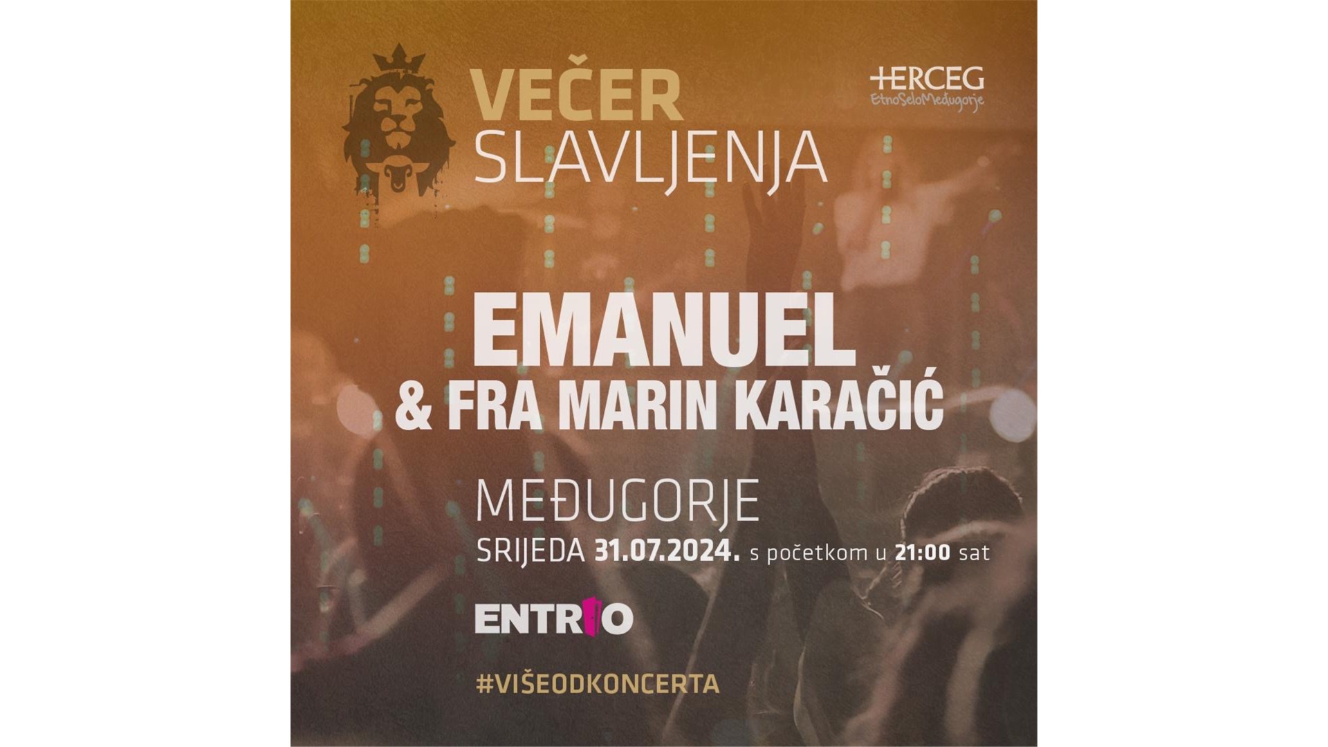 Koncert grupe Emanuel i fra Marina Karačića večeras s početkom u 21 sat