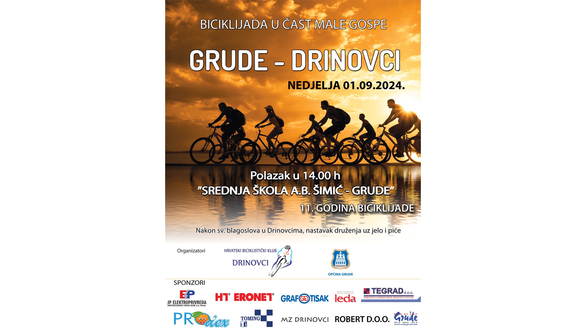 NAJAVA: Tradicionalna biciklijada Grude-Drinovci u čast Male Gospe 