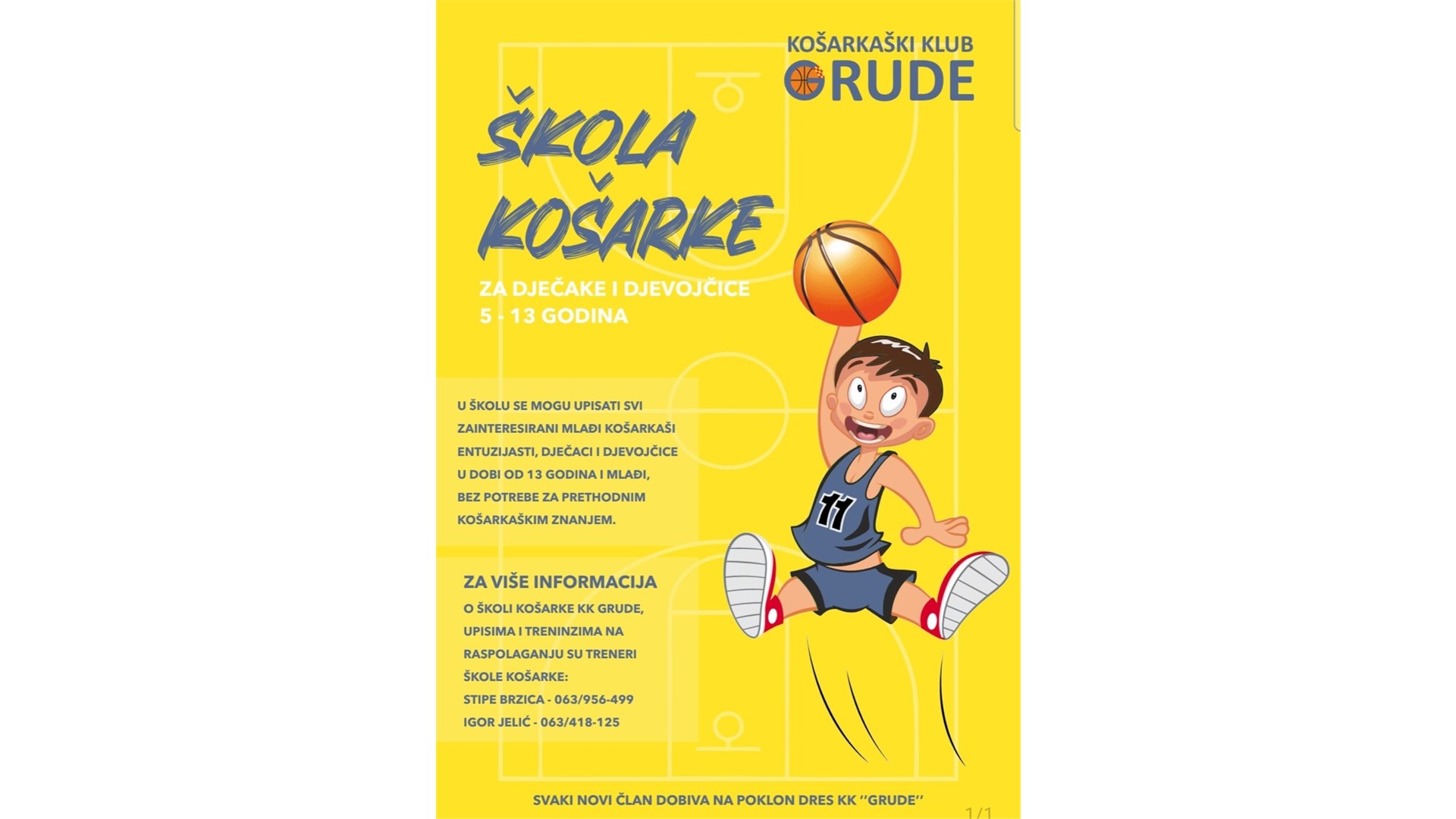 Trenutno se vrše upisi u Školu košarke HKK Grude