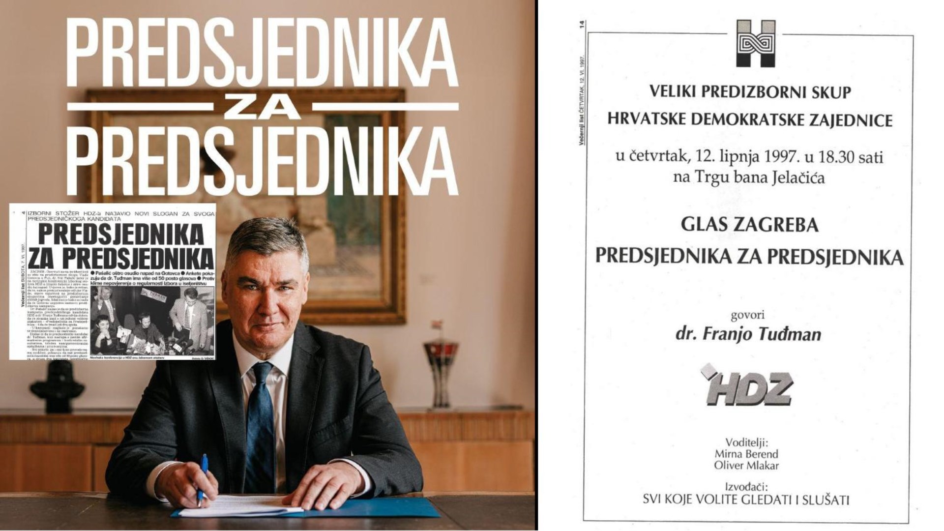 Milanović s Tuđmanovim sloganom ide po novi mandat! 
