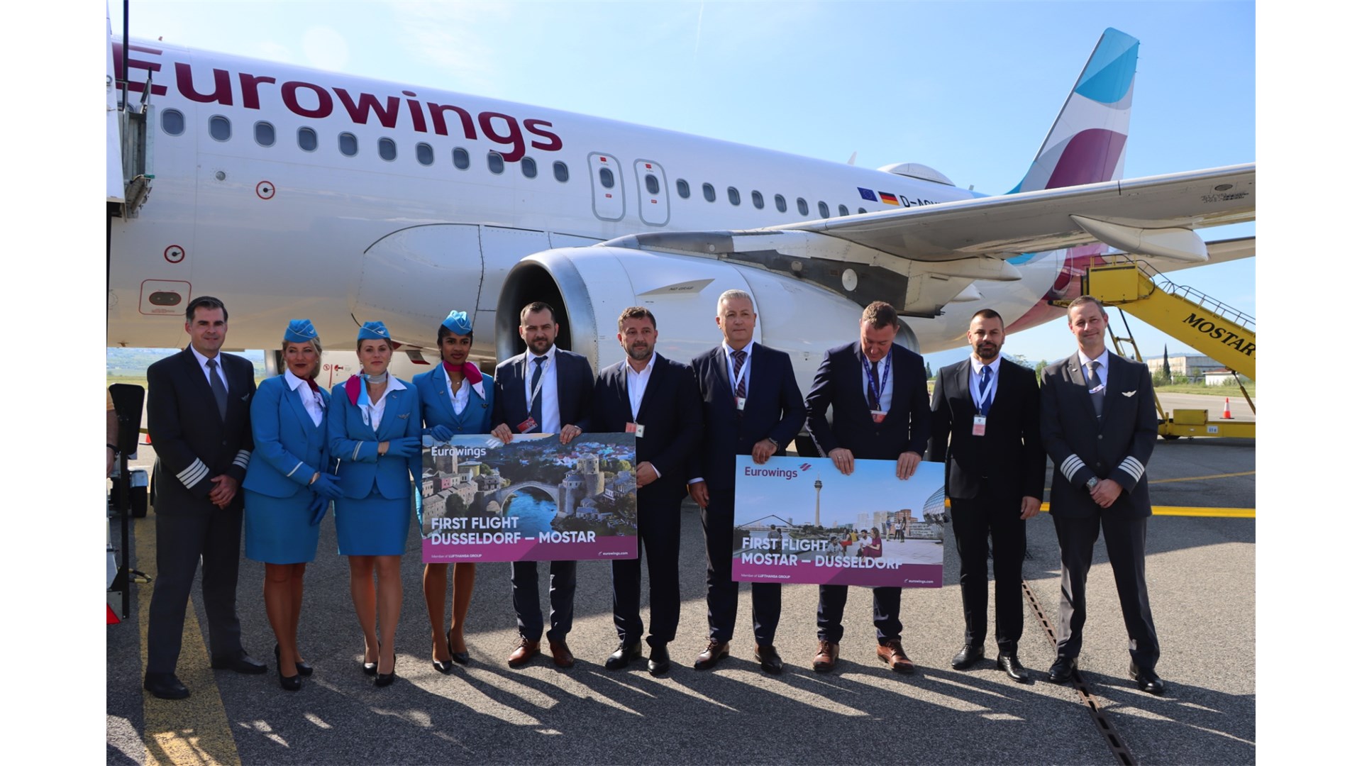 Prvi avion pun putnika iz Düsseldorfa sletio u Mostar FOTO
