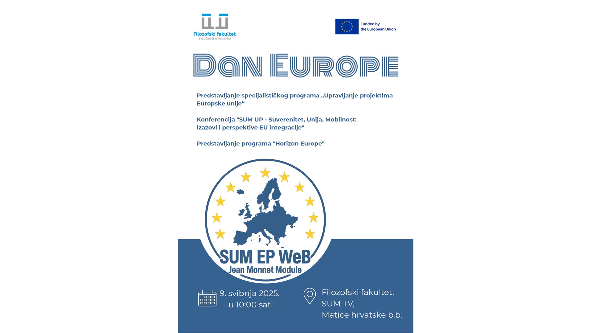 SUM: Nizom programa obilježava se Dan Europe
