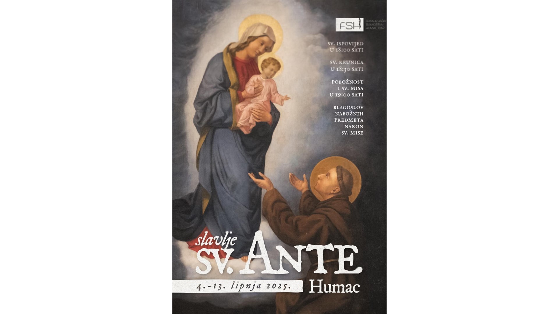 Program devetnice i proslave sv. Ante na Humcu