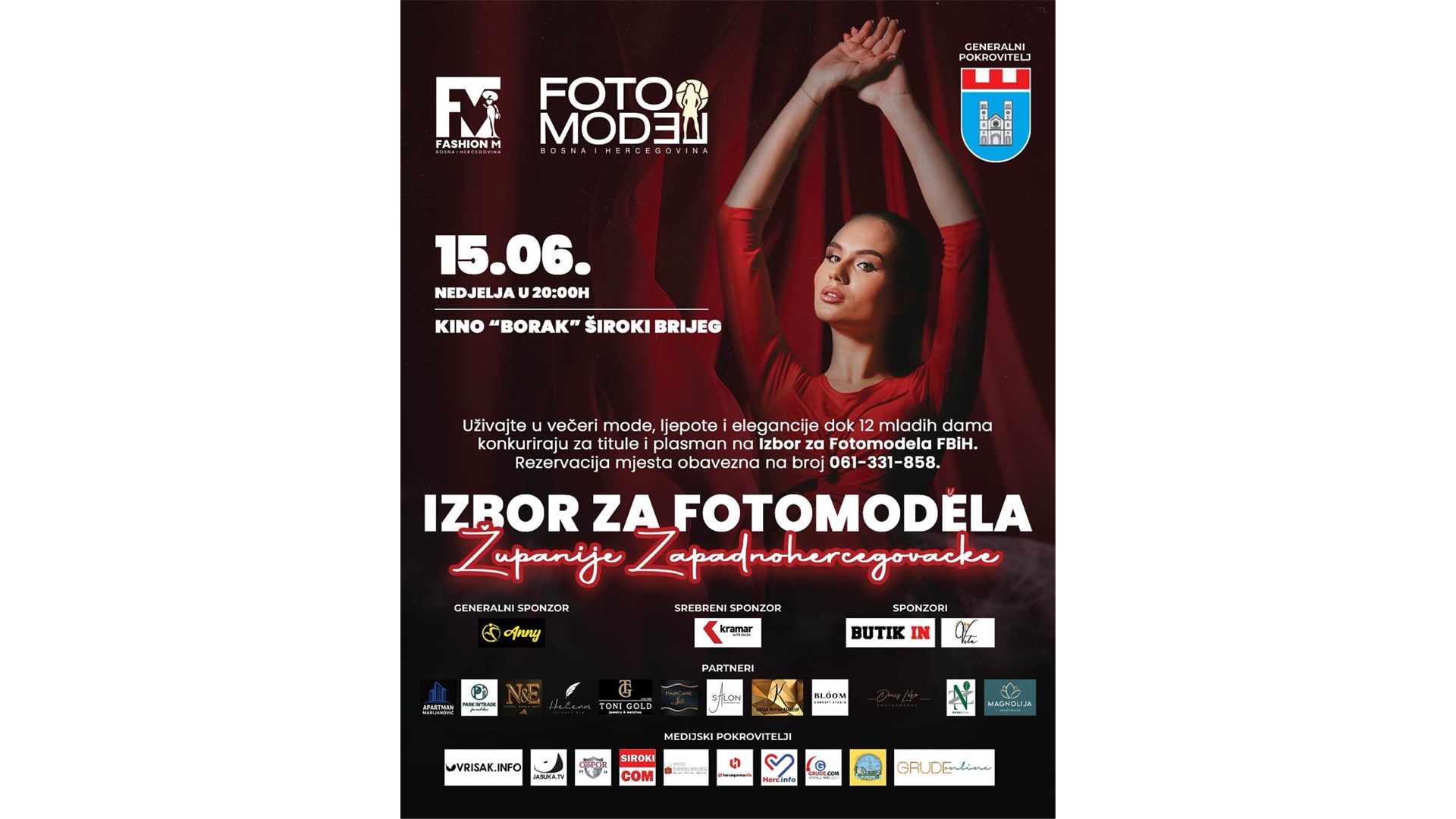 Bira se Fotomodel Zapadnohercegovačke Županije 2025.: Večer ljepote, talenta i inspiracije u Širokom Brijegu