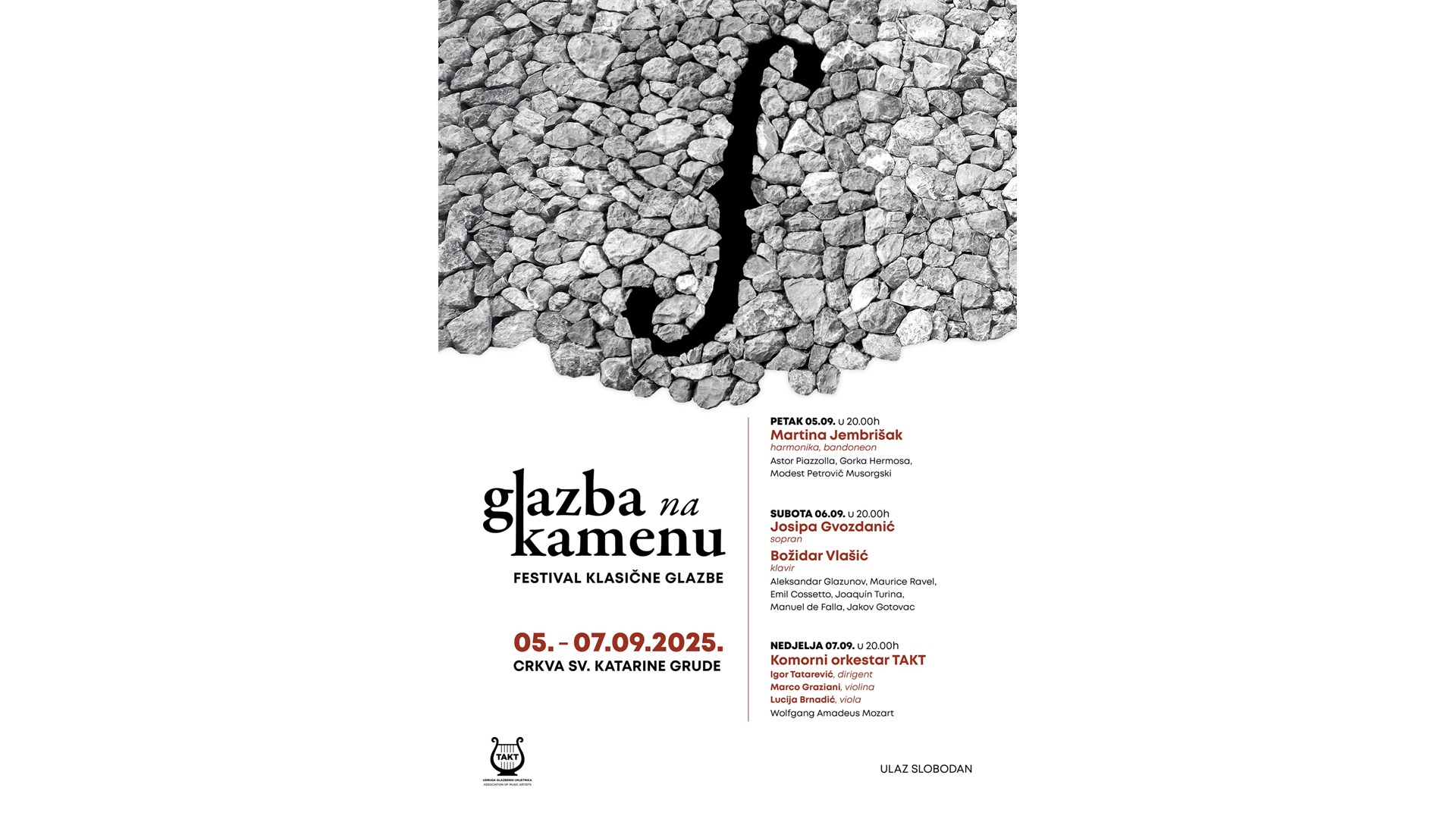 GLAZBA NA KAMENU -  Tri vrhunske koncertne večeri u Kamenoj ljepotici