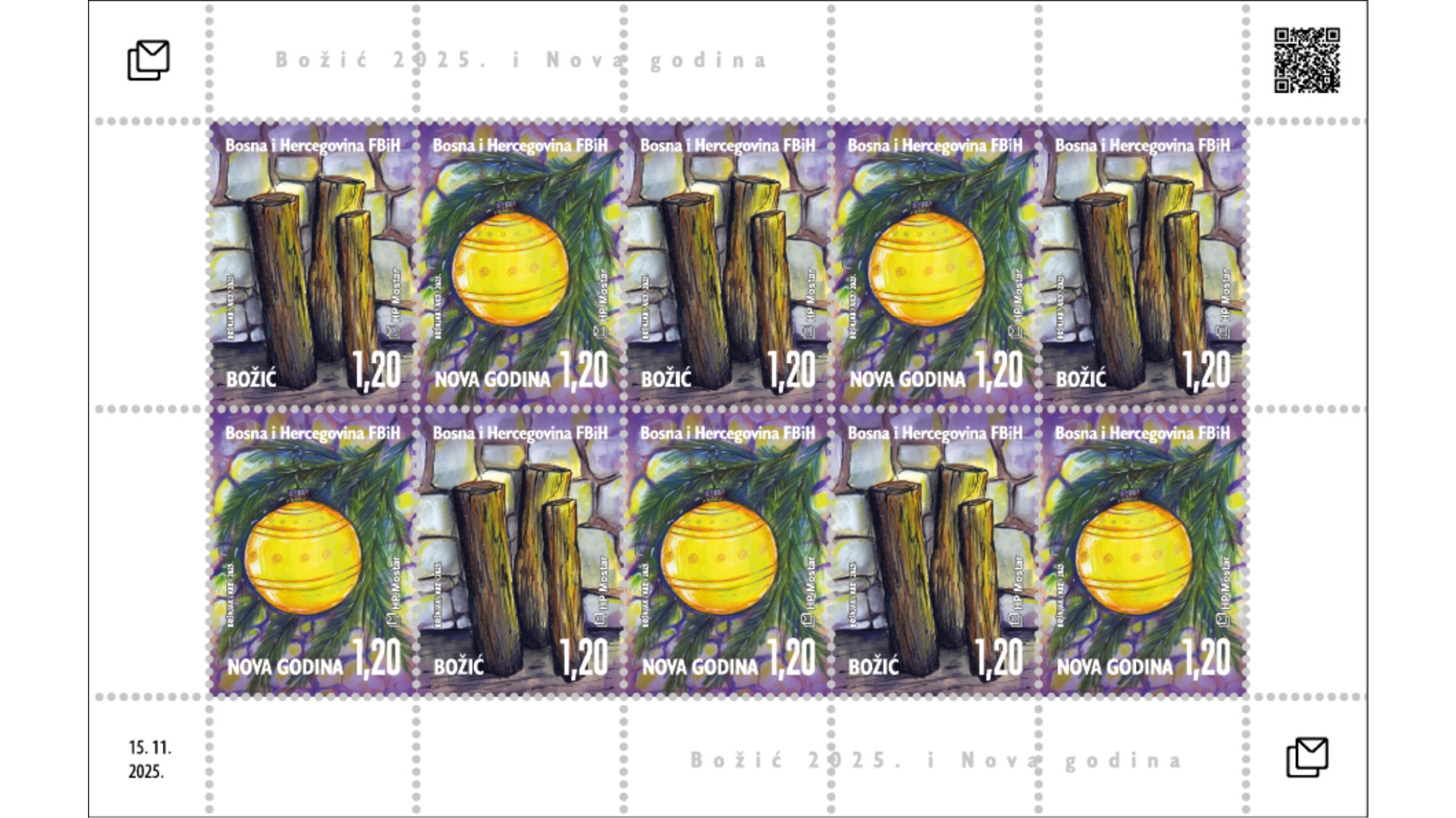 HP Mostar tiskala prigodno izdanje maraka u povodu Božića i Nove godine