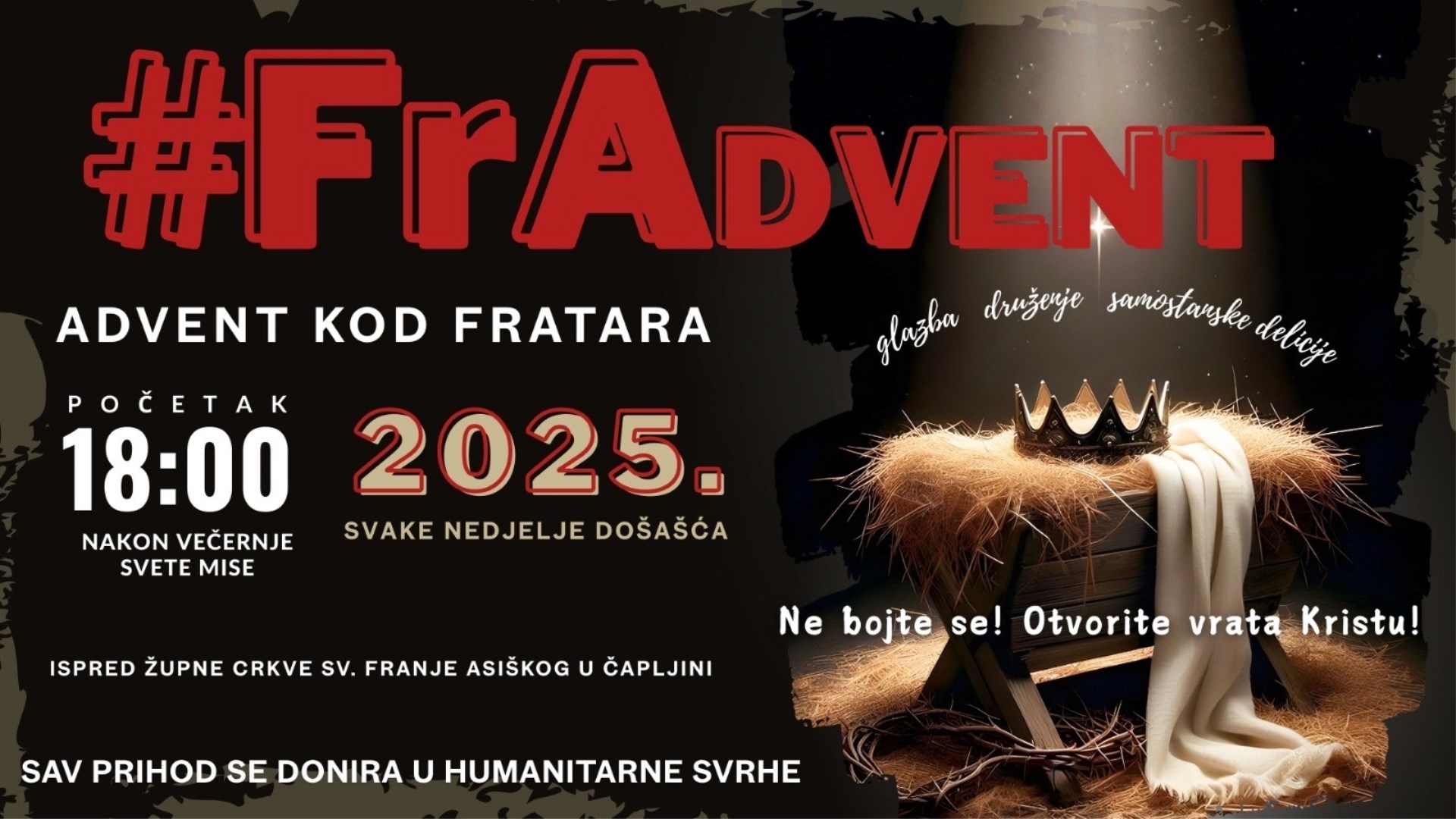 Najava: FrAdvent 2025. – Advent kod fratara u Čapljini