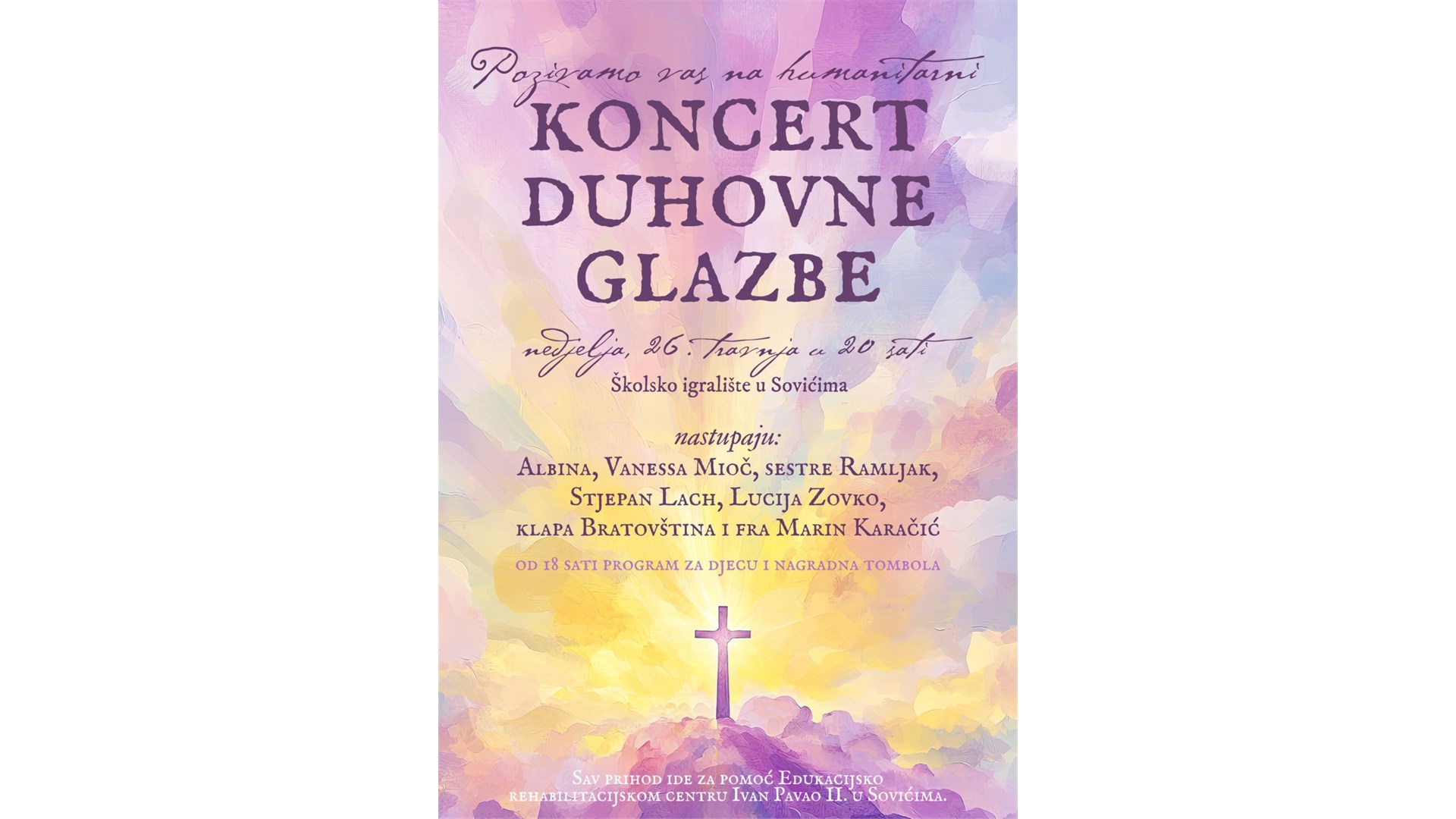 Najveća imena duhovne glazbe stižu na humanitarni koncert u Soviće