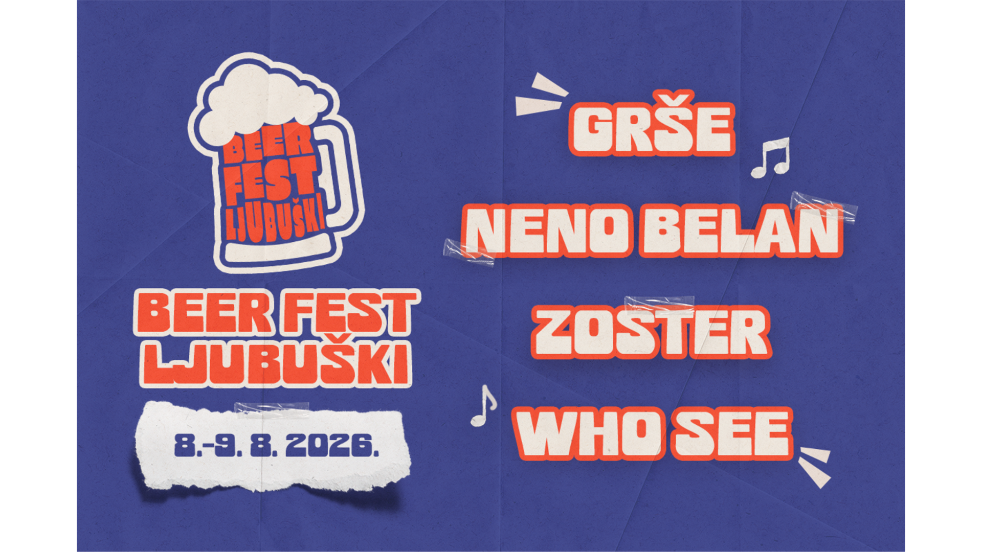 OTKRIVEN GLAZBENI LINEUP ZA BEER FEST – Stižu GRŠE, WHO SEE, NENO BELAN I ZOSTER