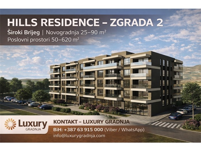 FOTO: Novi standard stanovanja u Hercegovini! U Širokom Brijegu počela prodaja stanova u projektu Hills Residence, zgrada 2